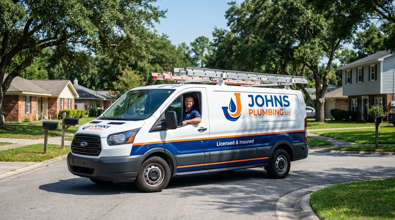 Johns Plumbing LLC service van in Richfield Springs, NY