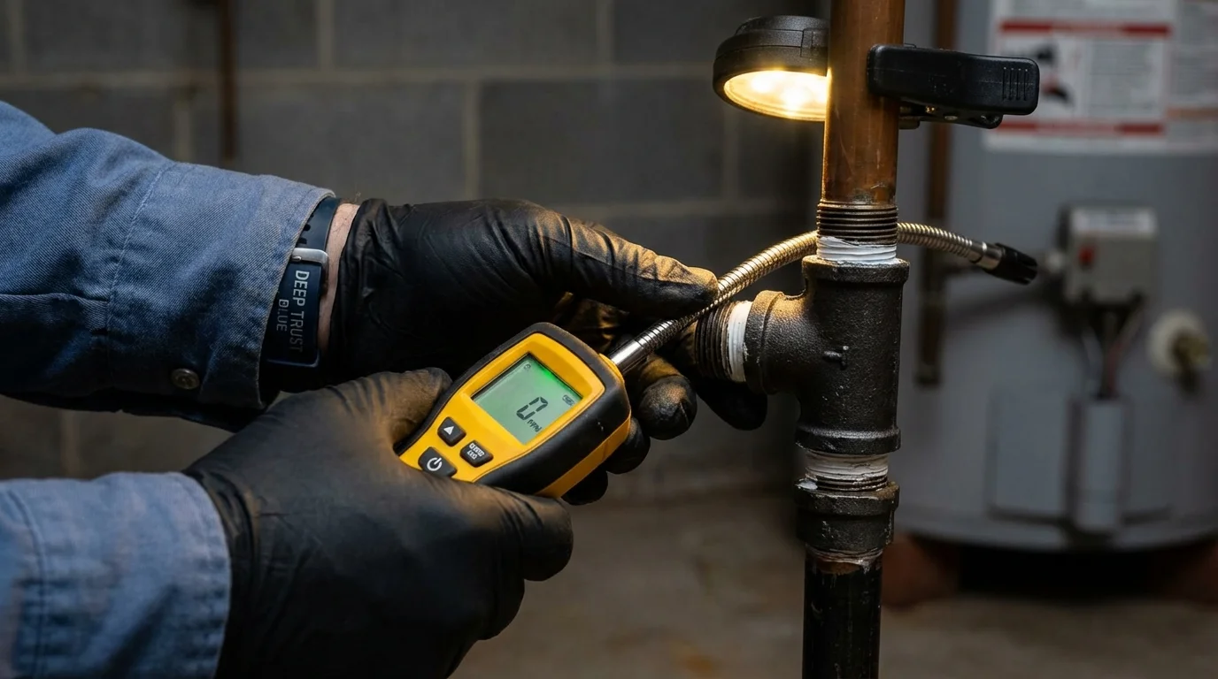 Gas leak detection with electronic sniffer by Johns Plumbing LLC in Richfield Springs